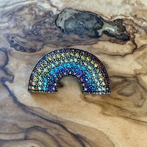 Vintage Star stamped Rainbow Brooch